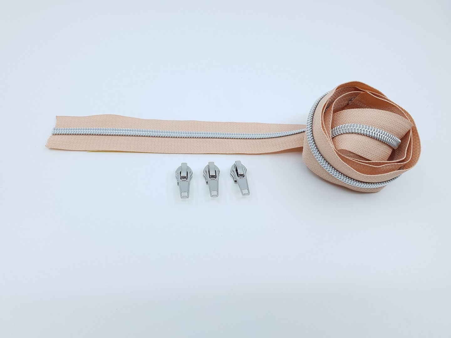 Reissverschluss & Zipper Set Metallic Look/Nude