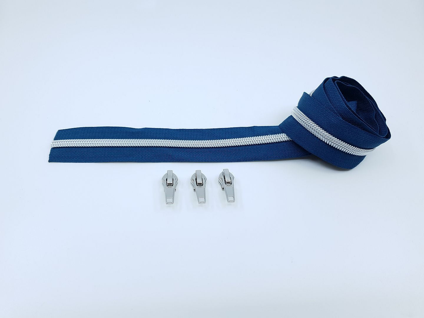 Reissverschluss & Zipper Set Metallic Look/Petrol