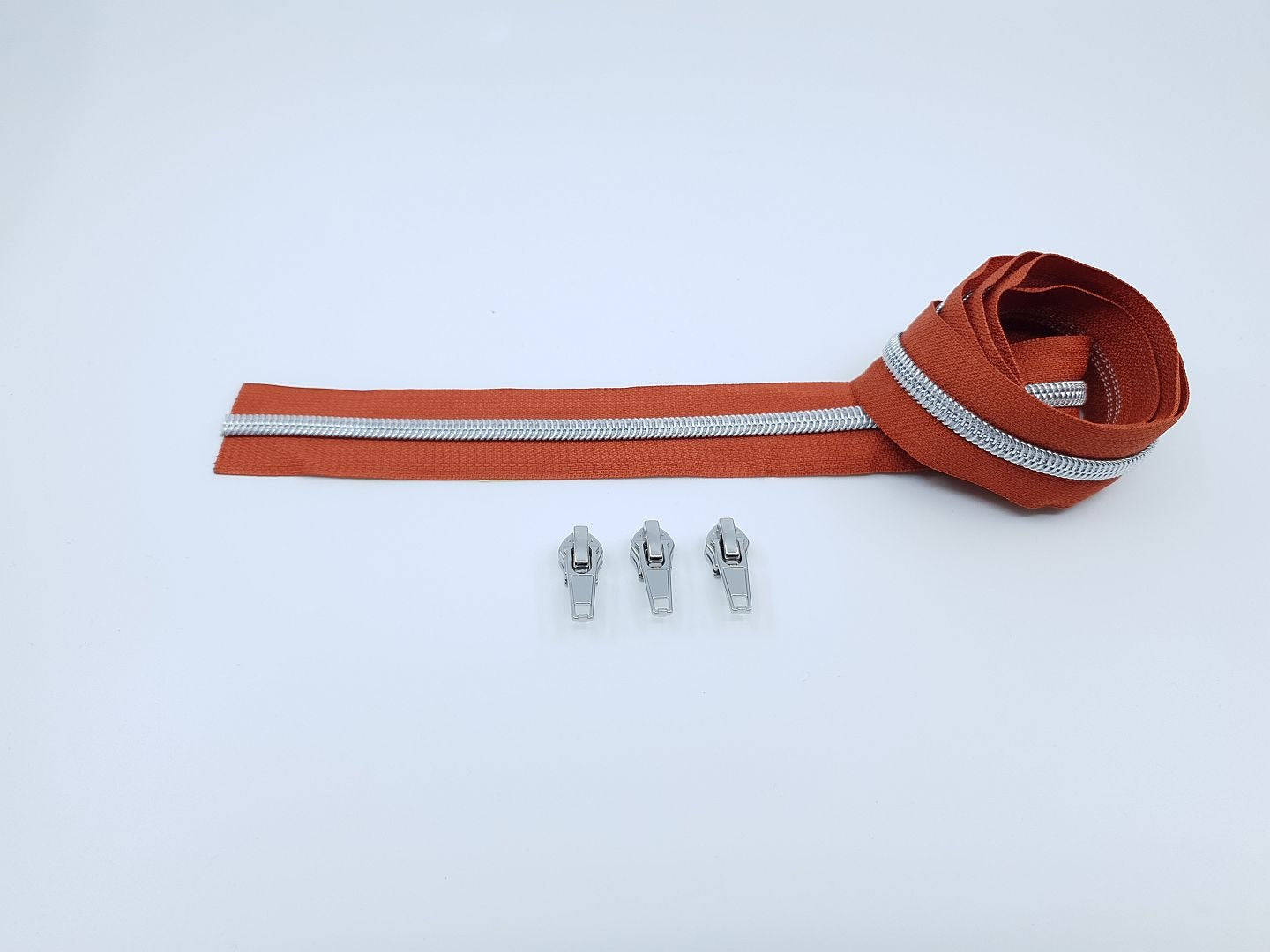 Reissverschluss & Zipper Set Metallic Look/Rost 6.5mm