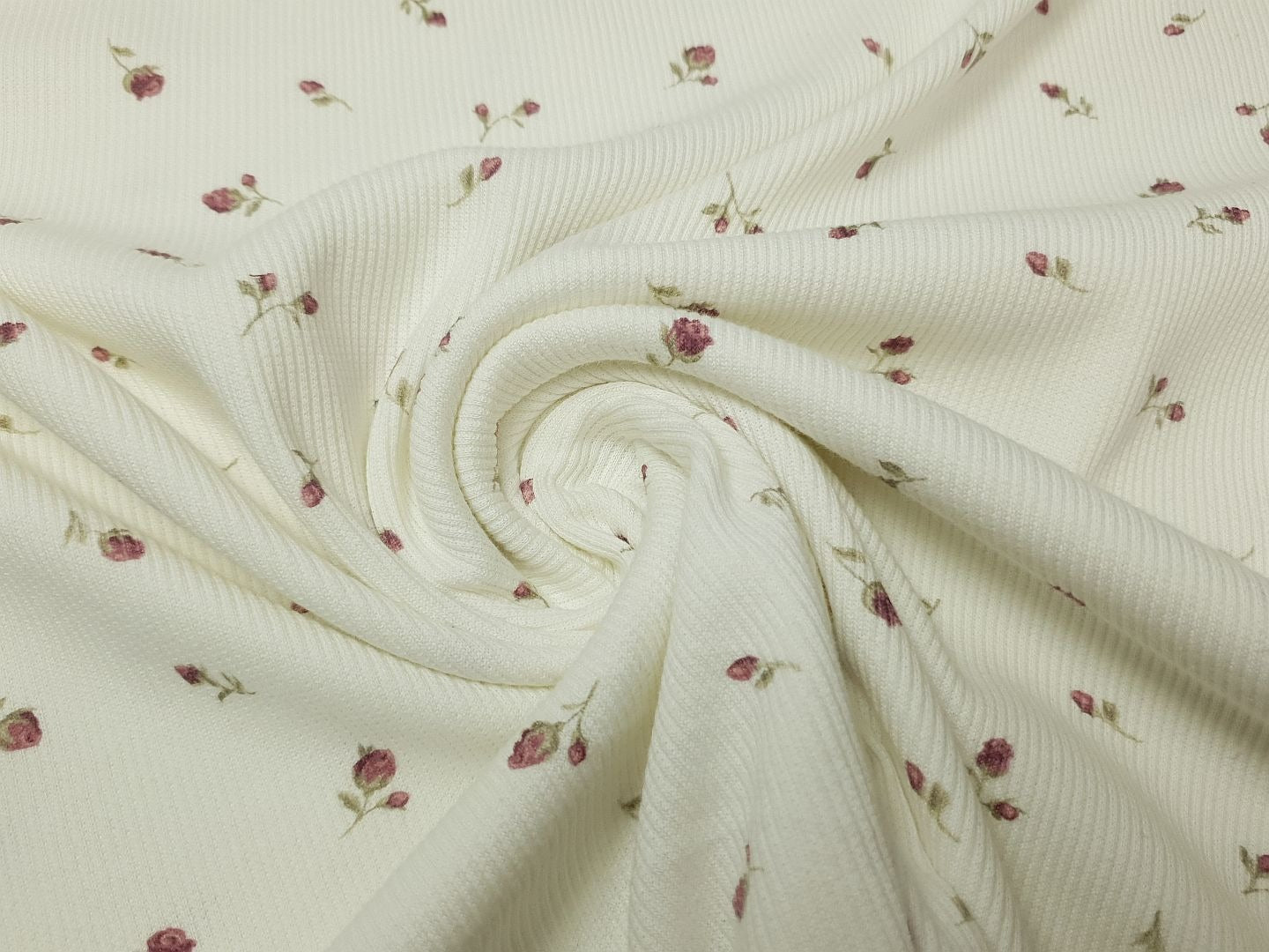 Rippjersey Roses offwhite/mauve/army