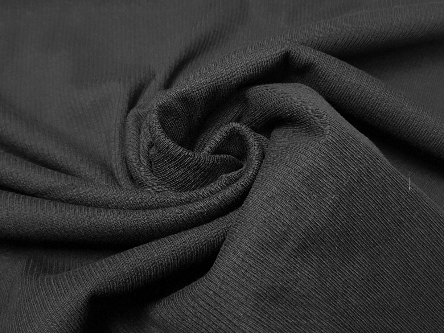 Rippjersey schwarz