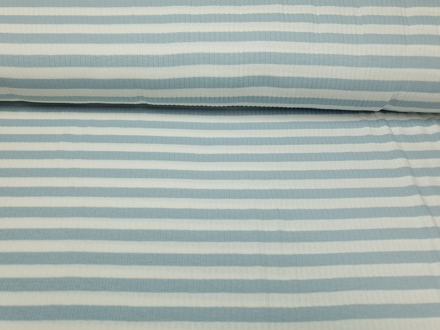 Rippjersey Stripes hellblau/offwhite