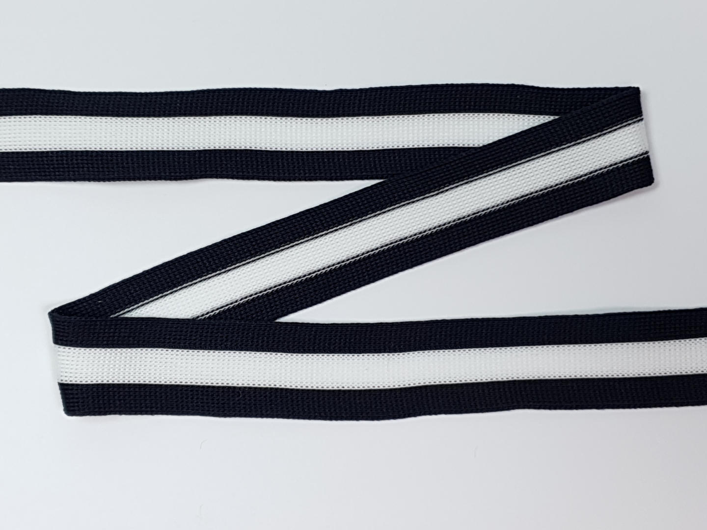 Ripsband gestreift, blau/weiss