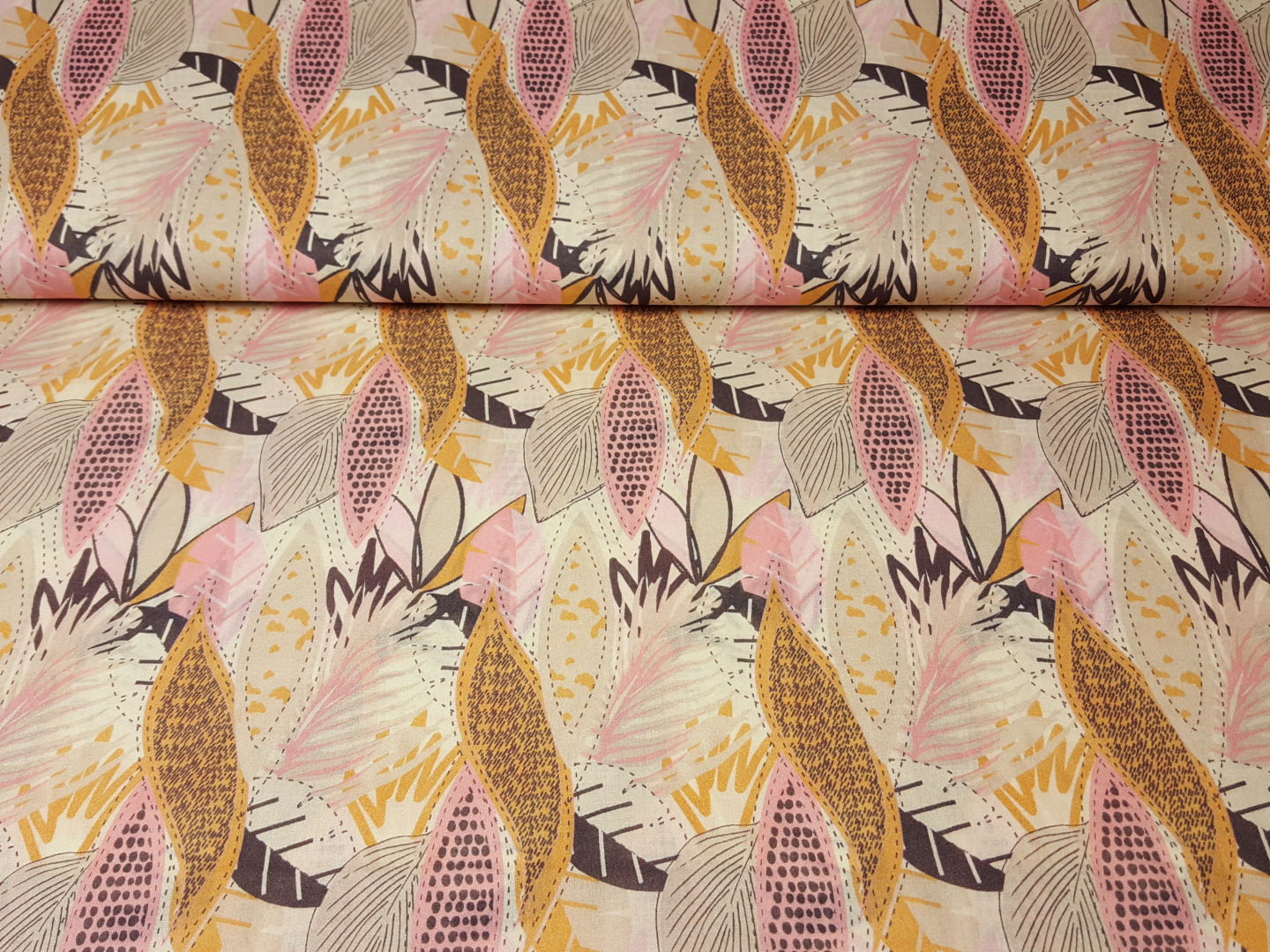 Safari Leaves beige/rosa/apricot