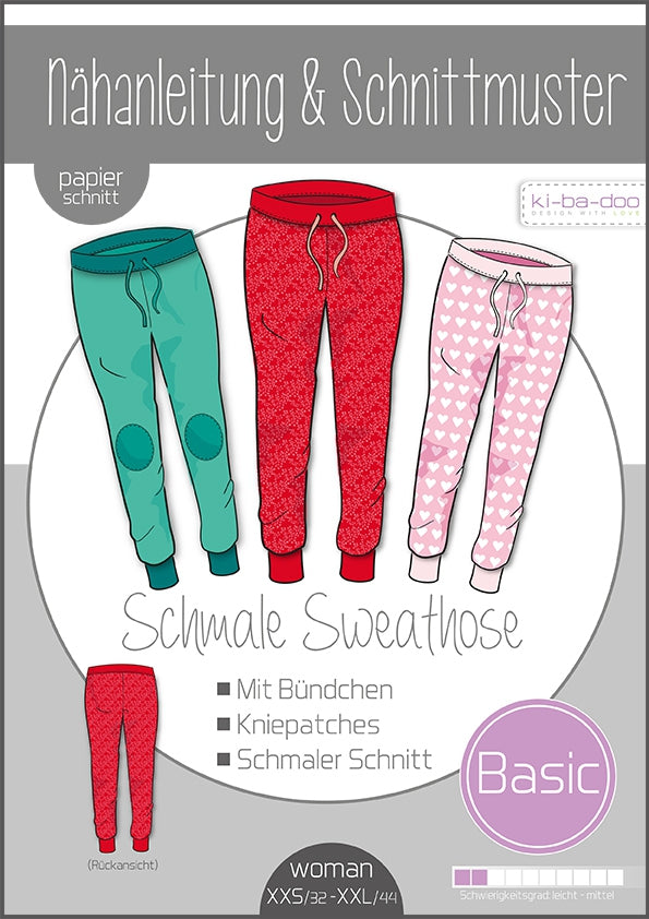 schmale Basic Hose Damen, Ki-ba-doo Papierschnittmuster