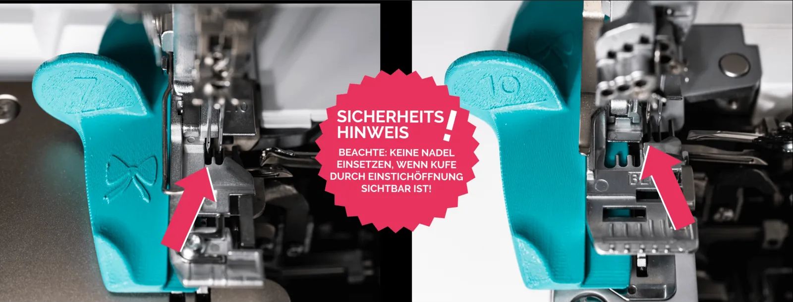 Nähbrücke Overlock - für Kombimodelle 10mm weiss