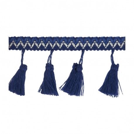Boho Quasten royalblau