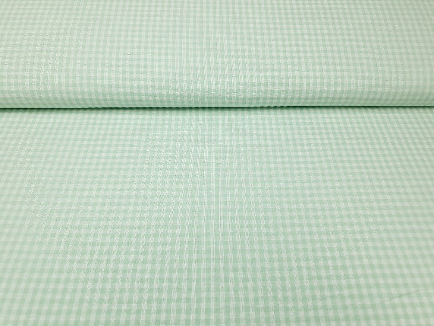 Seersucker Check minzgrün/weiss