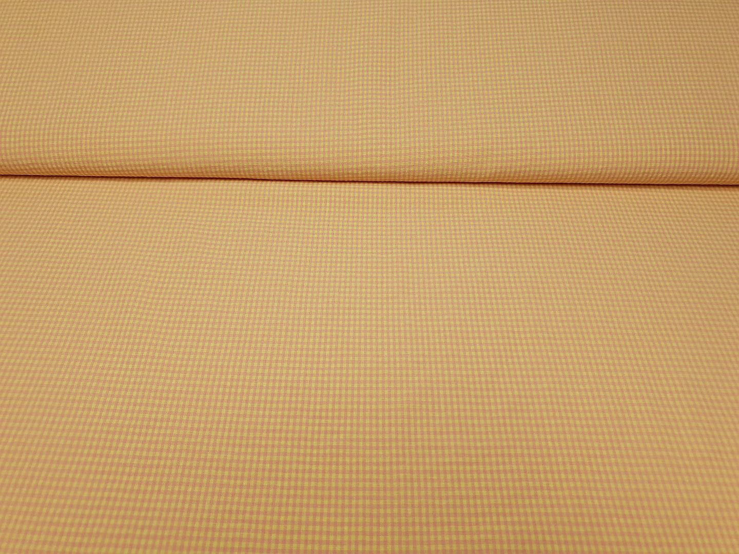 Seersucker Karo gelb/lachsrot
