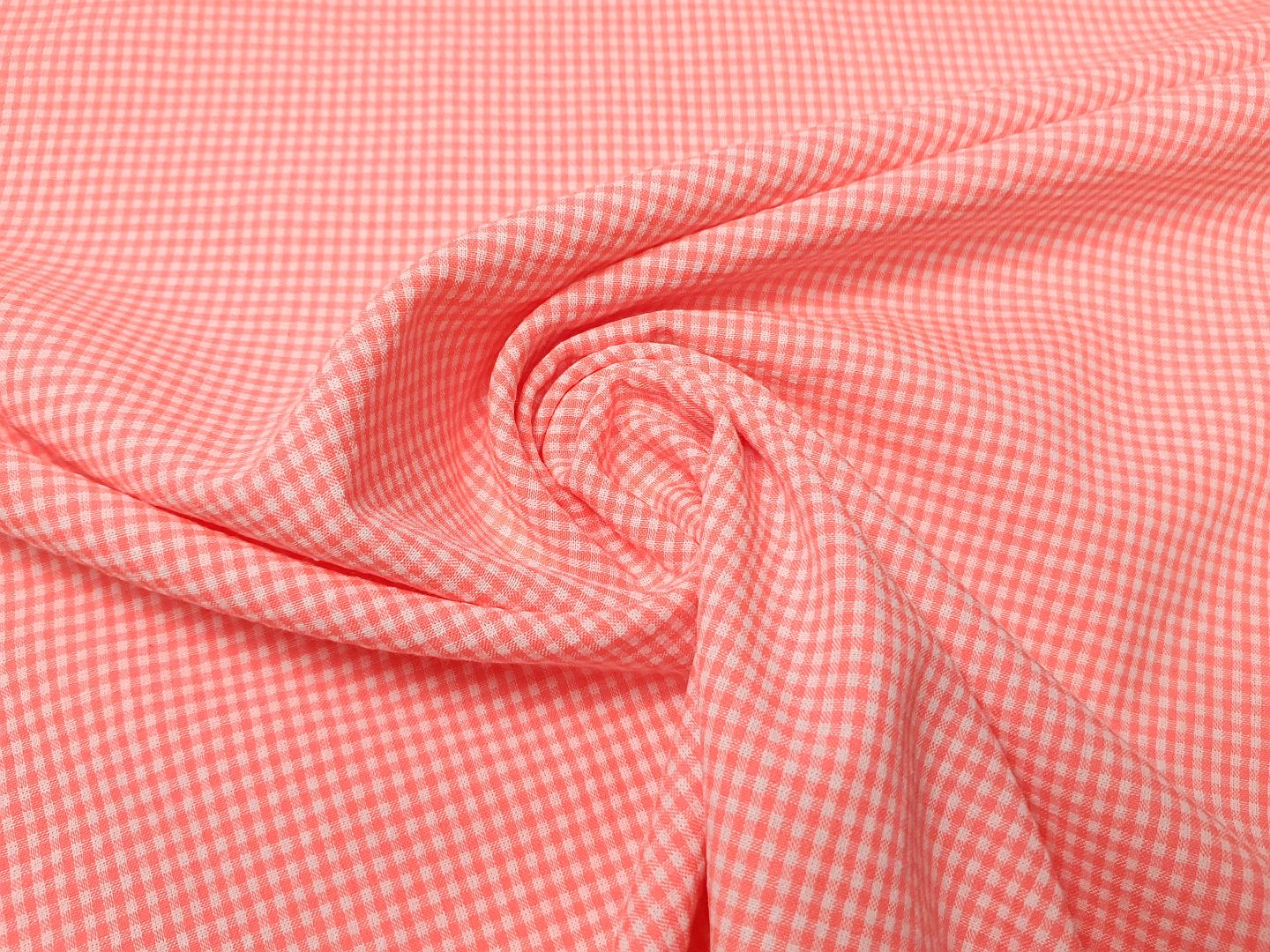 Seersucker Karo offwhite/neonpink
