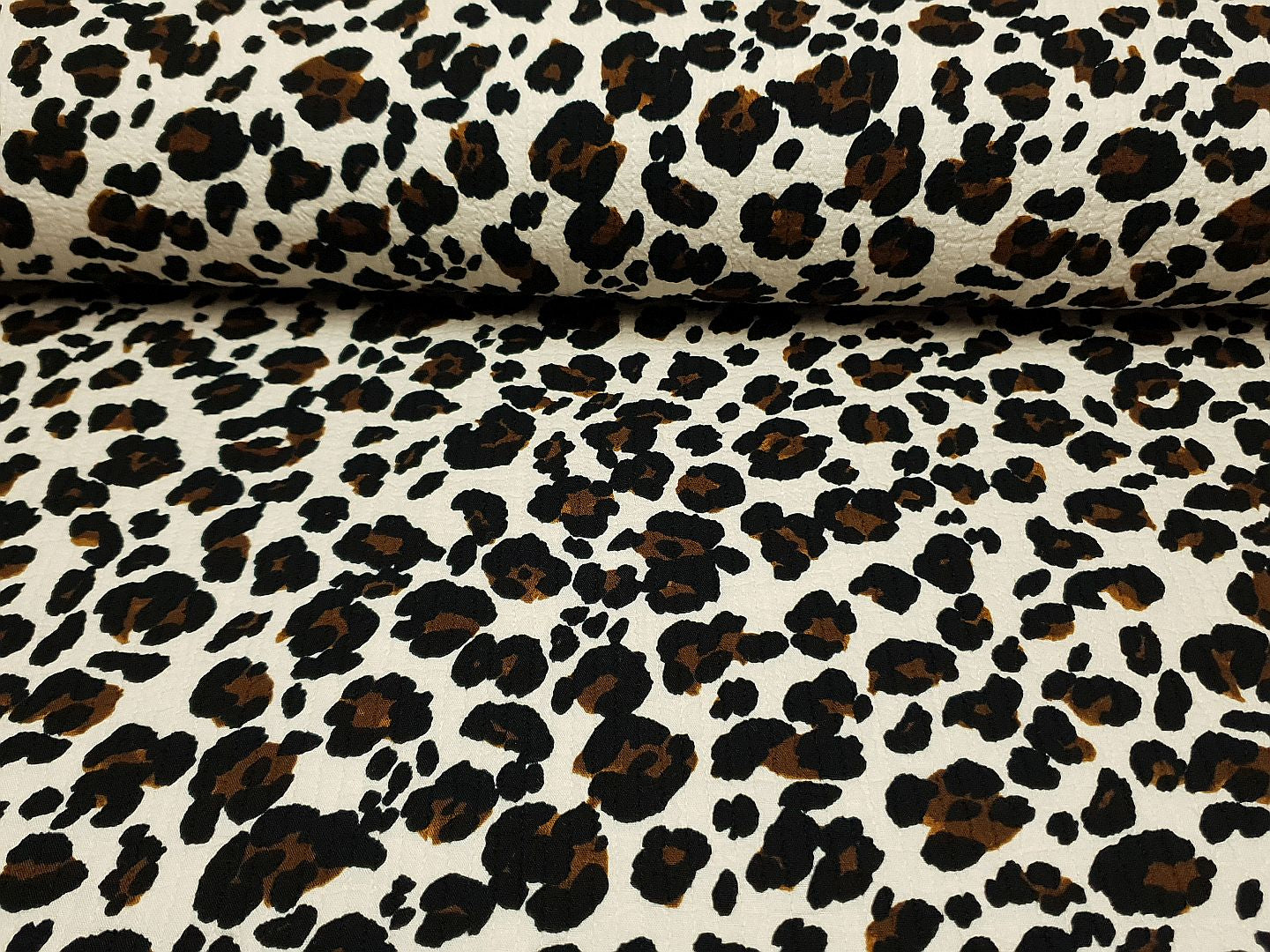 Seersucker Leopard sand/schwarz/braun