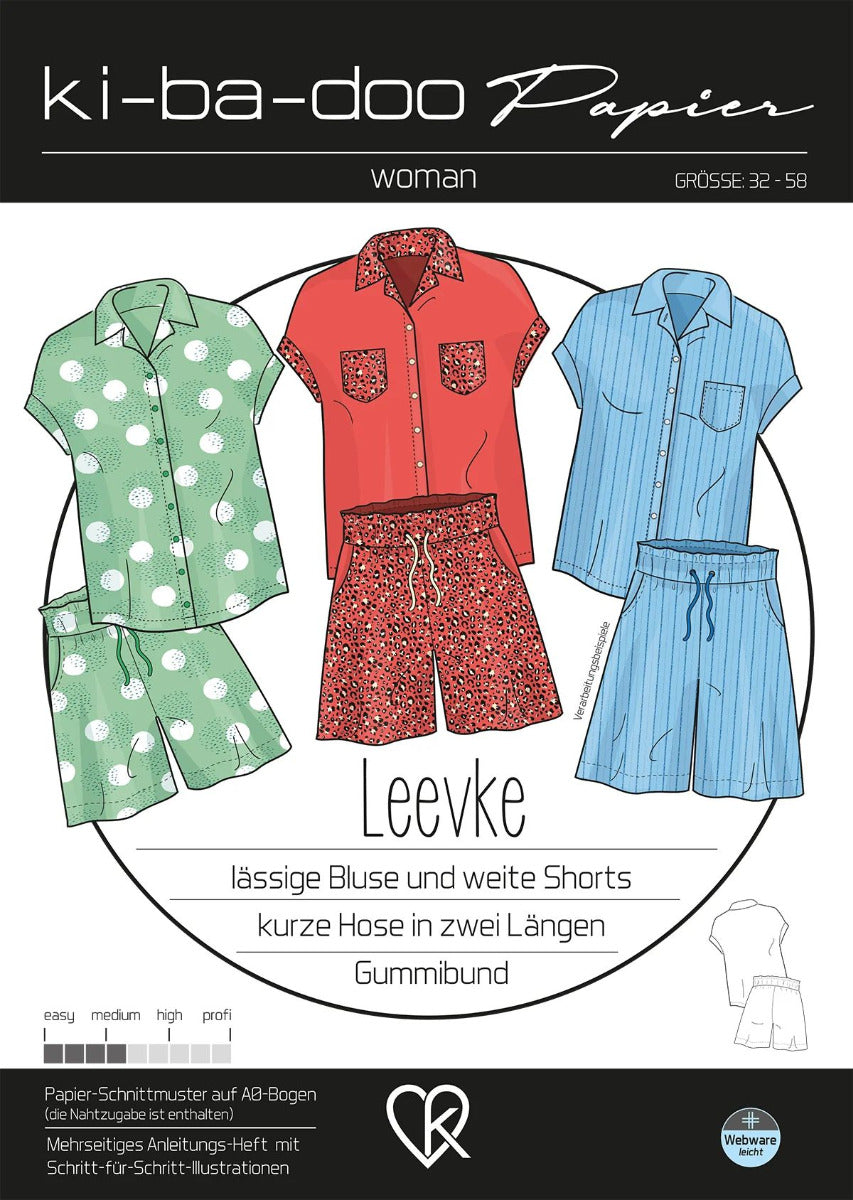 Set Leevke Damen, Ki-ba-doo Papierschnittmuster