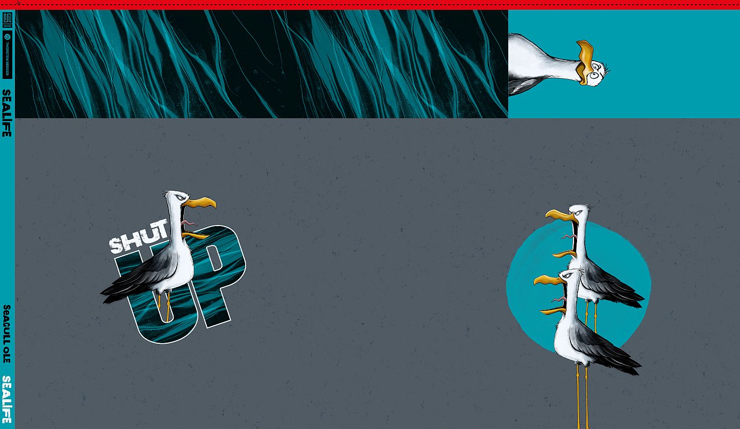 Panel Seagull Ole by Thorsten Berger dunkelgrau/petrol/schwarz/gelb/weiss