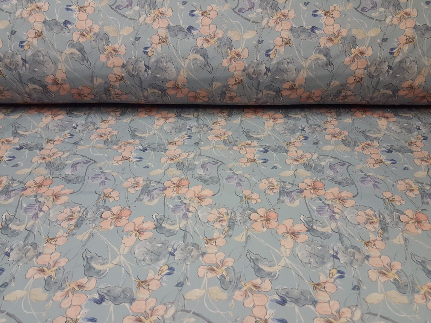 Softshell Painted Flowers dustymint/lachs