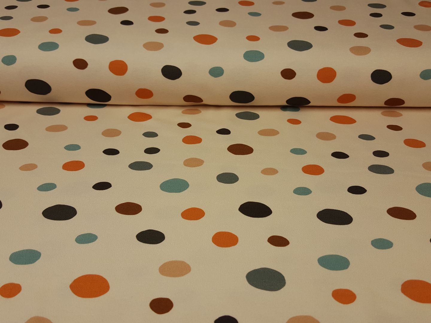 Sparkledots ecru/rost/rauchblau