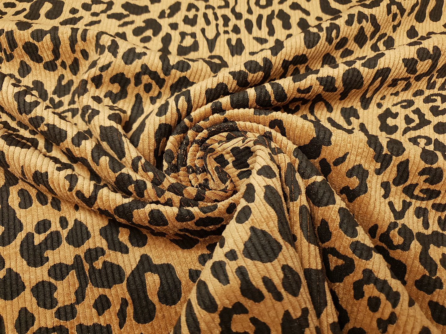Stretch Cord Leopard rehbraun/dunkelbraun