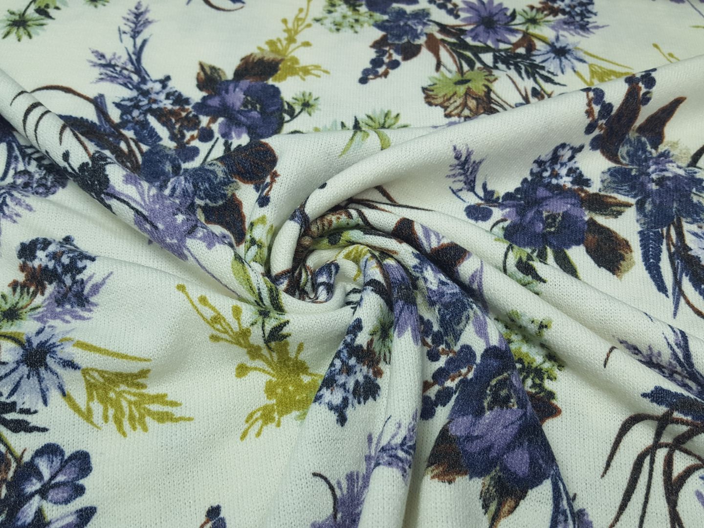 Strick Flowers creme/flieder/kiwi