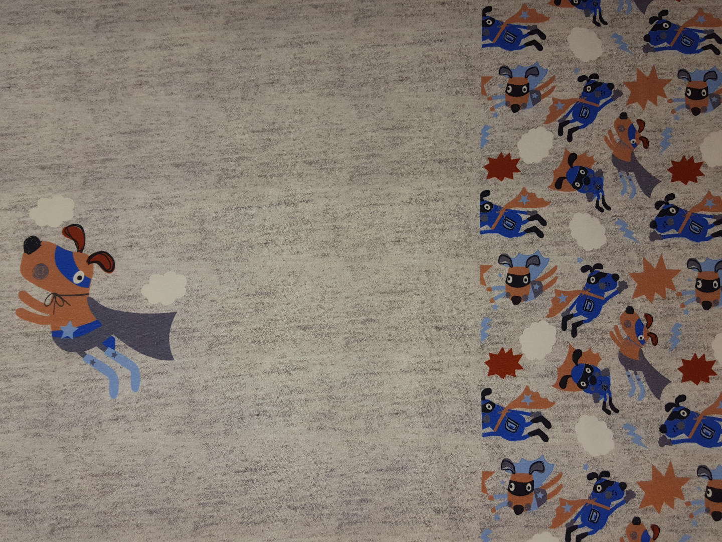 Super Dog Panel grau meliert/dunkelblau/hellblau