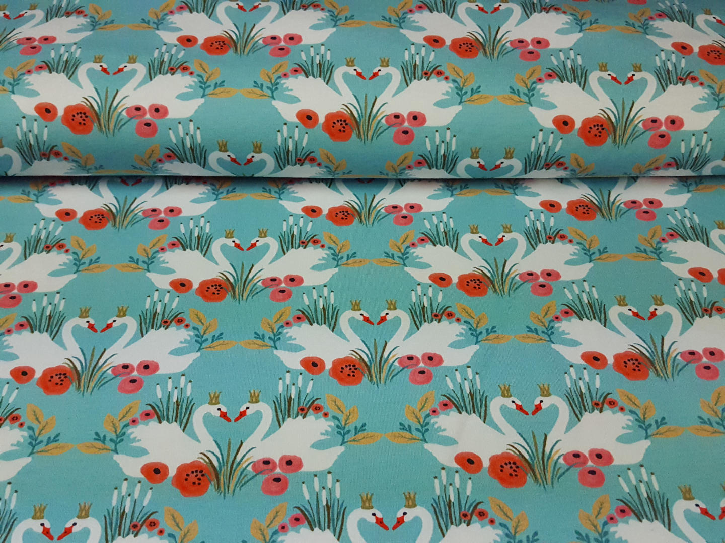 Swan Garden Panel helles petrol/bunt