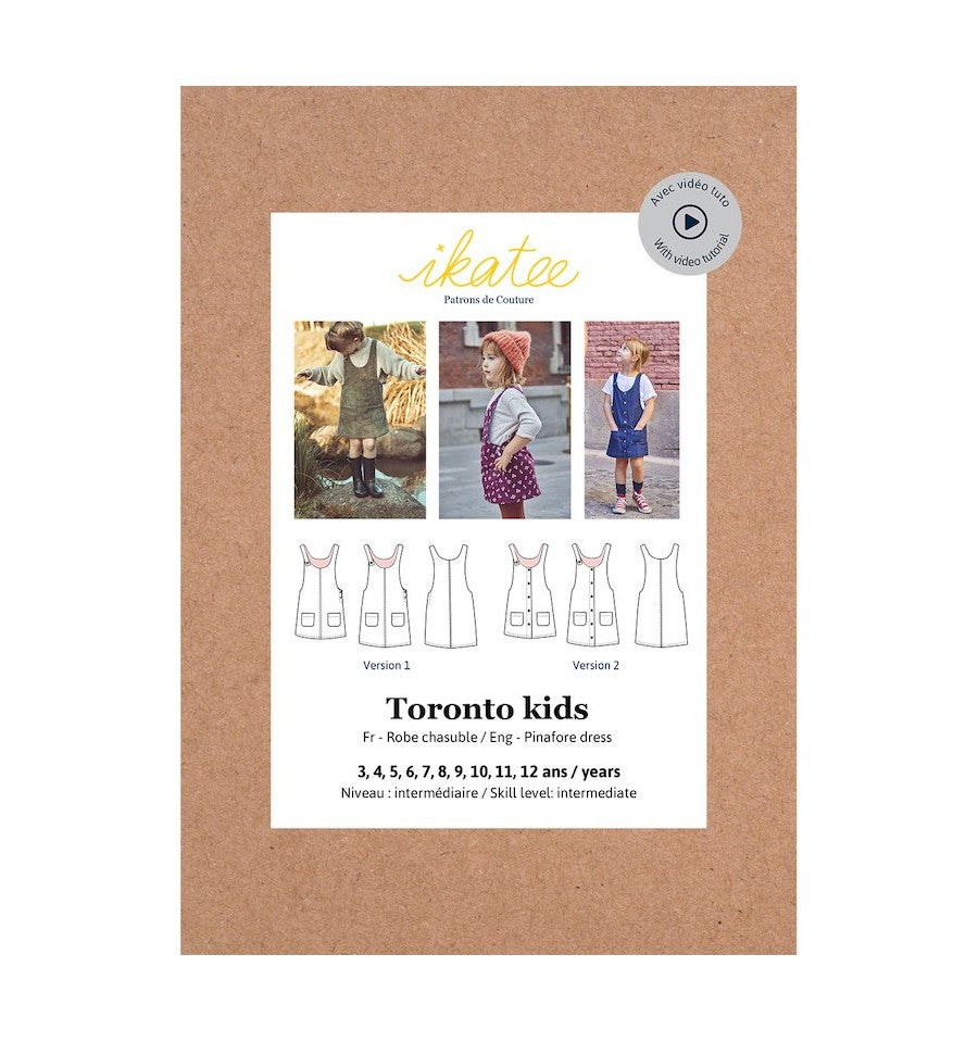 Toronto Trägerkleid für Kinder, Ikatee Papierschnittmuster