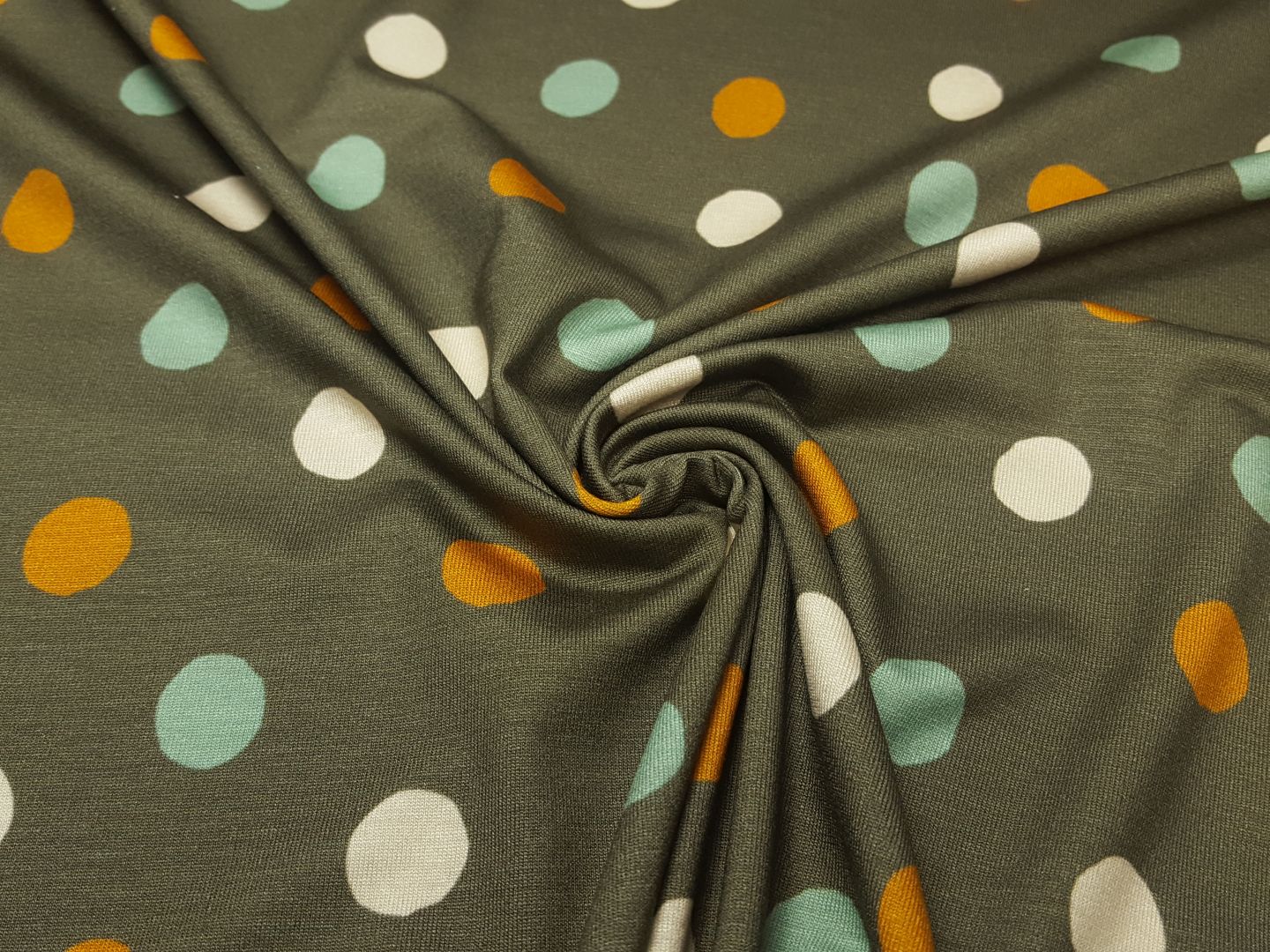 Tri-Color-Dots khaki/mint/creme