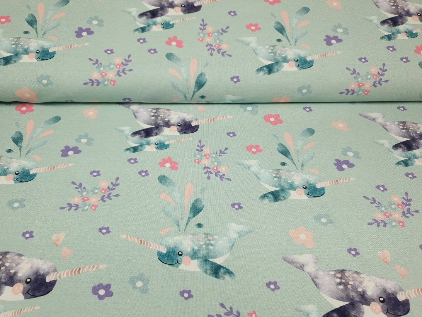 Unicorn Wal mint/flieder/altrosa