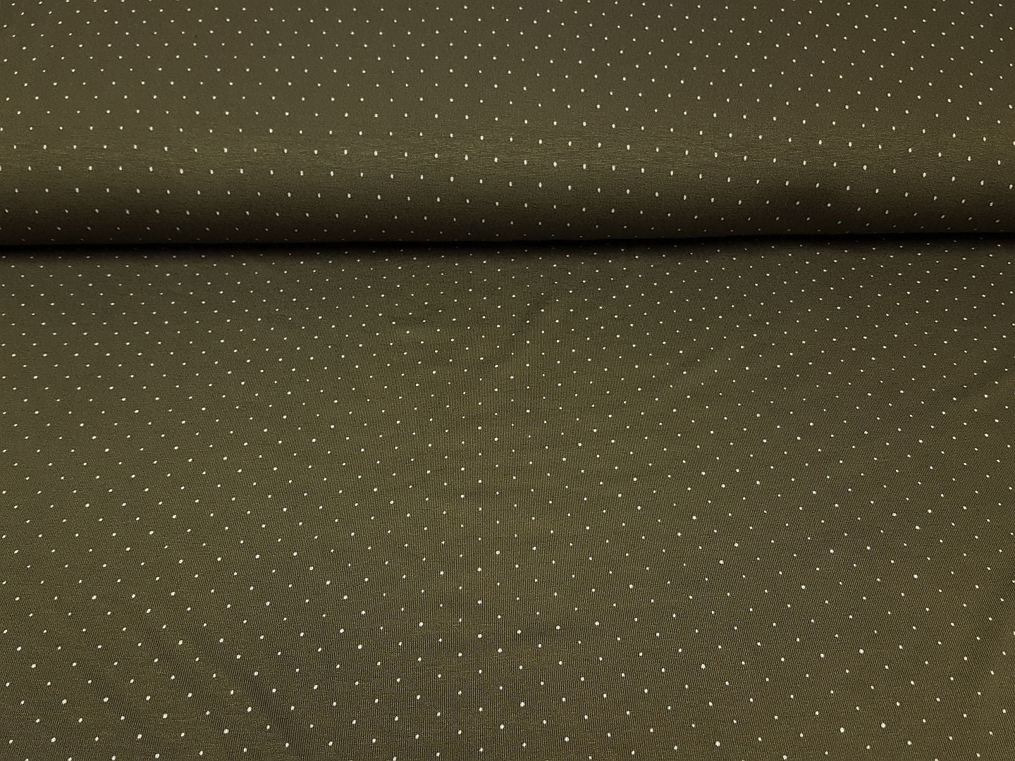 Viskose Jersey olive/weiss