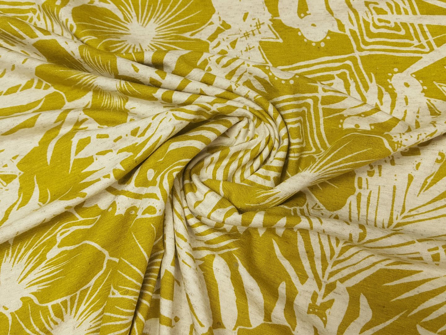Viskosejersey lemon/natur