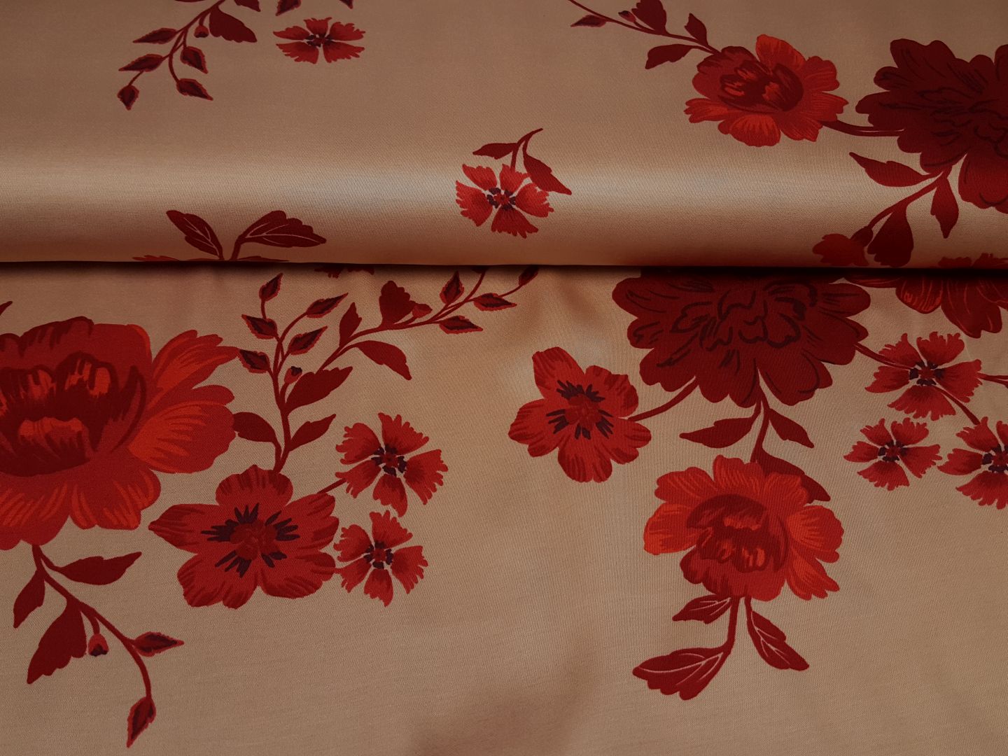 Viskosesatin soft peach/rot