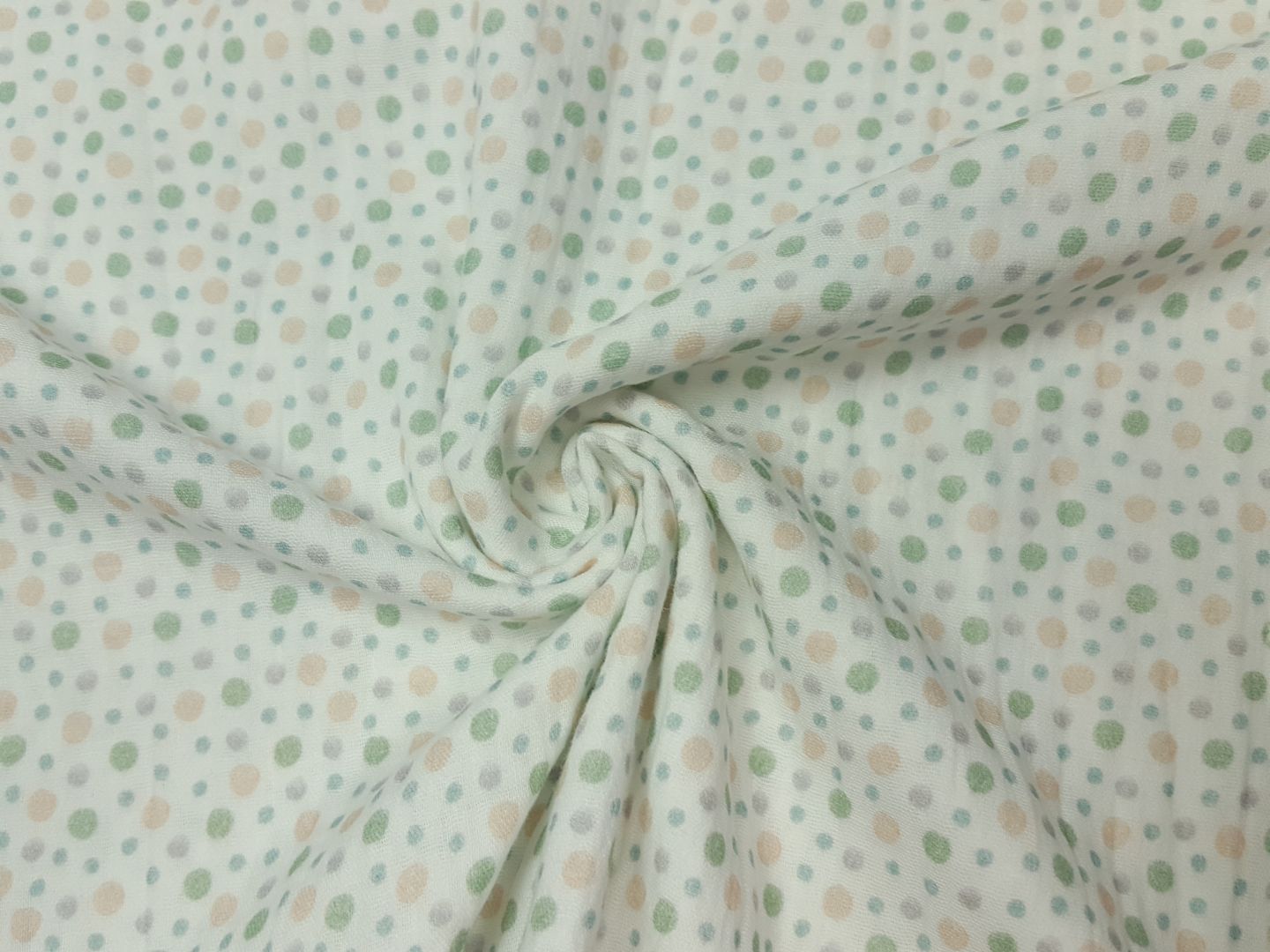 Muslin Water Dots offwhite/ecru/mint