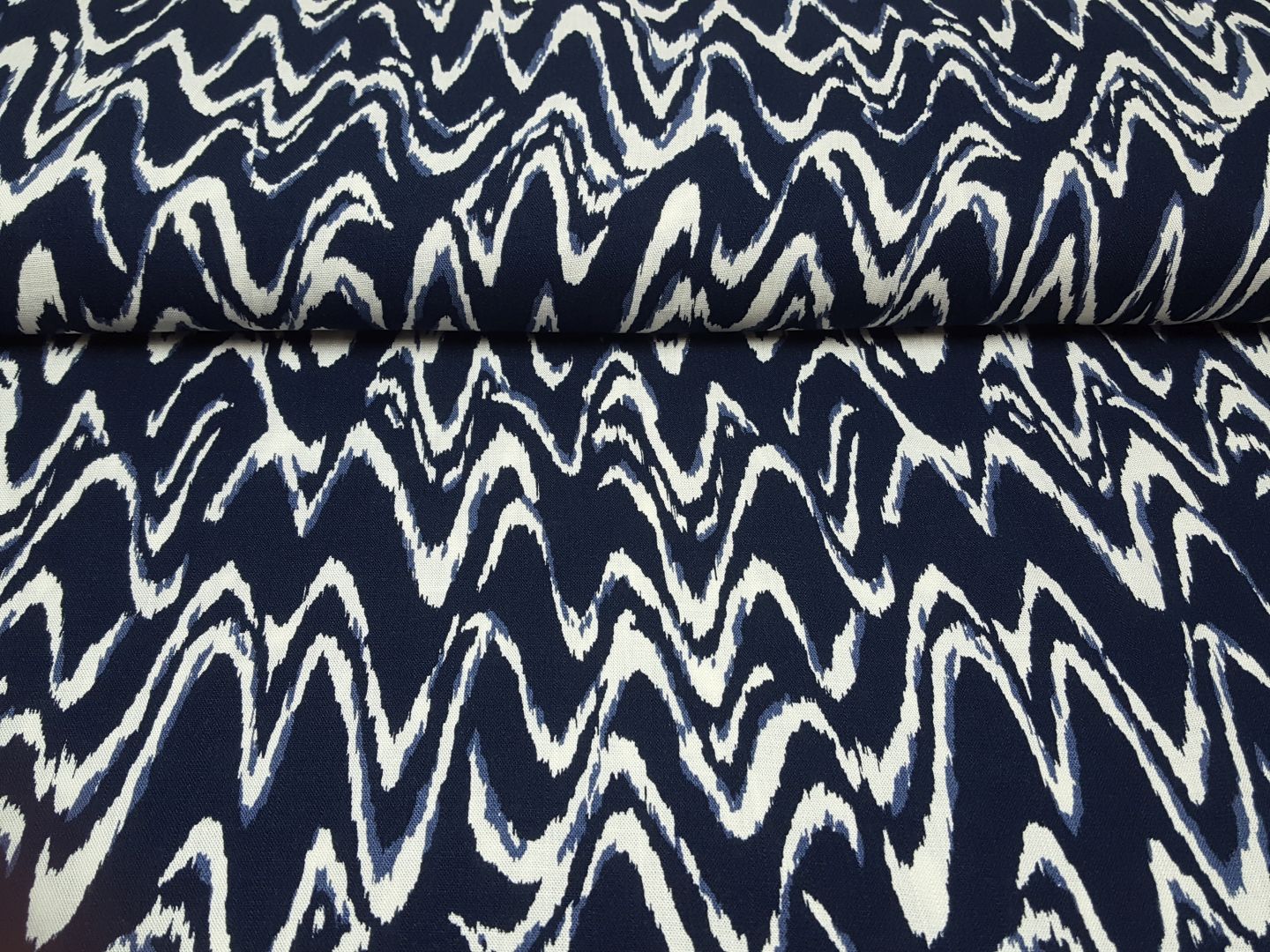 Waves denim/weiss