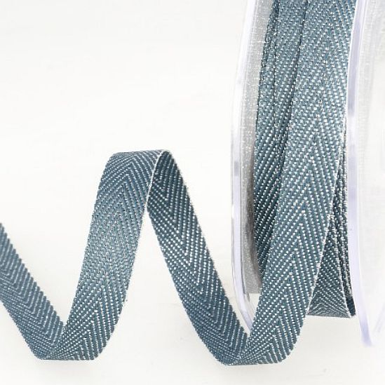 Webband Glitter 9mm stahlblau