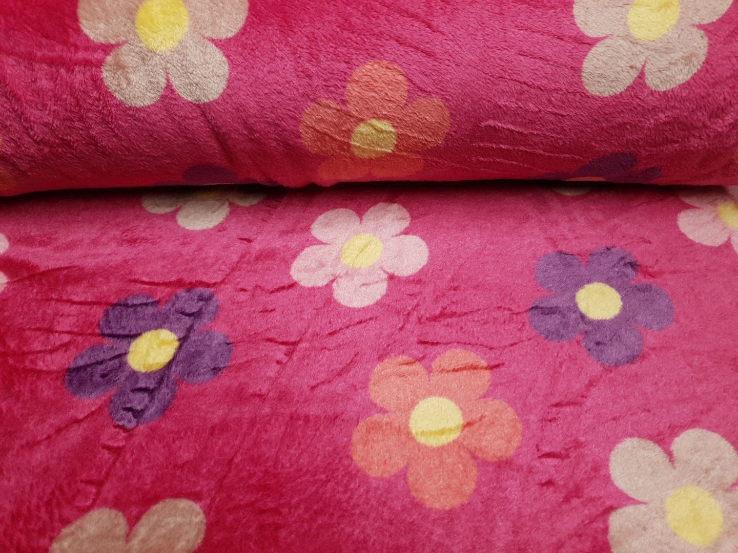 Wellnessfleece Flowers pink/bunt