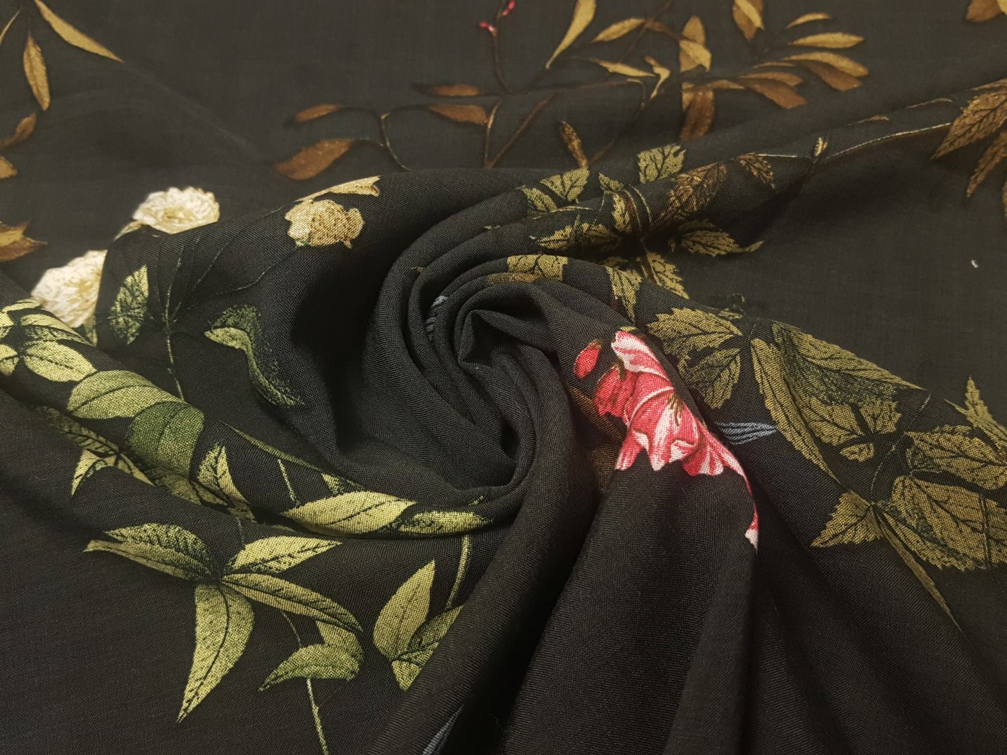 Wild Flowers anthrazit/khaki/pink