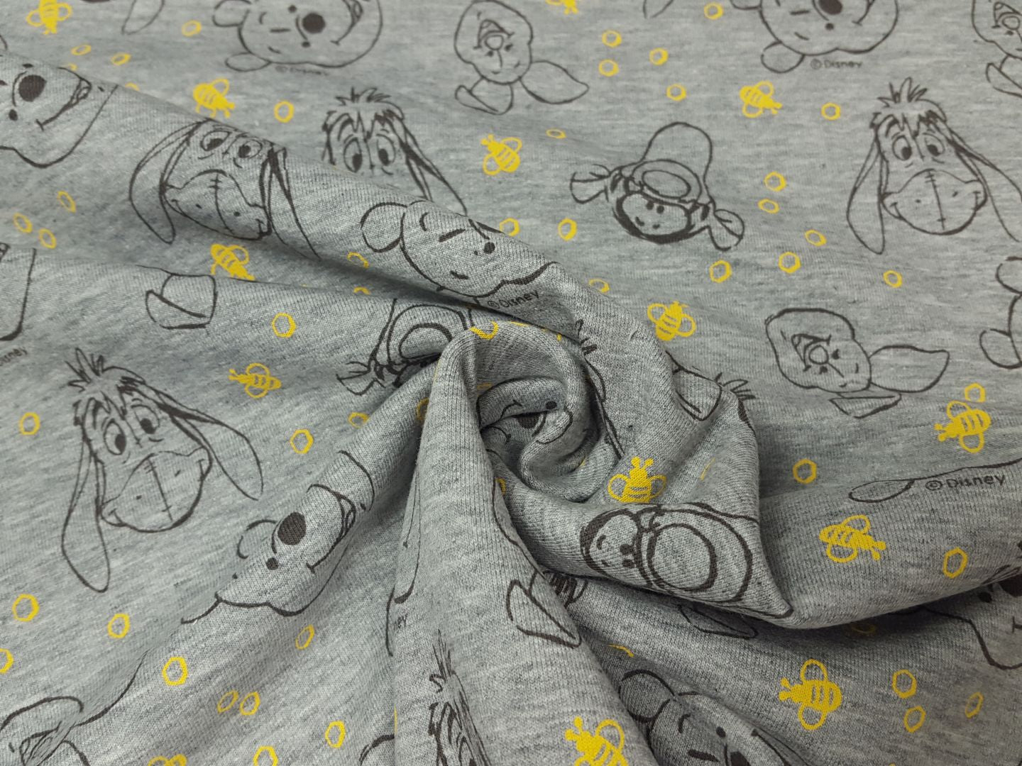 Einzelstück Winnie Pooh&Friends hellgrau melange/gelb