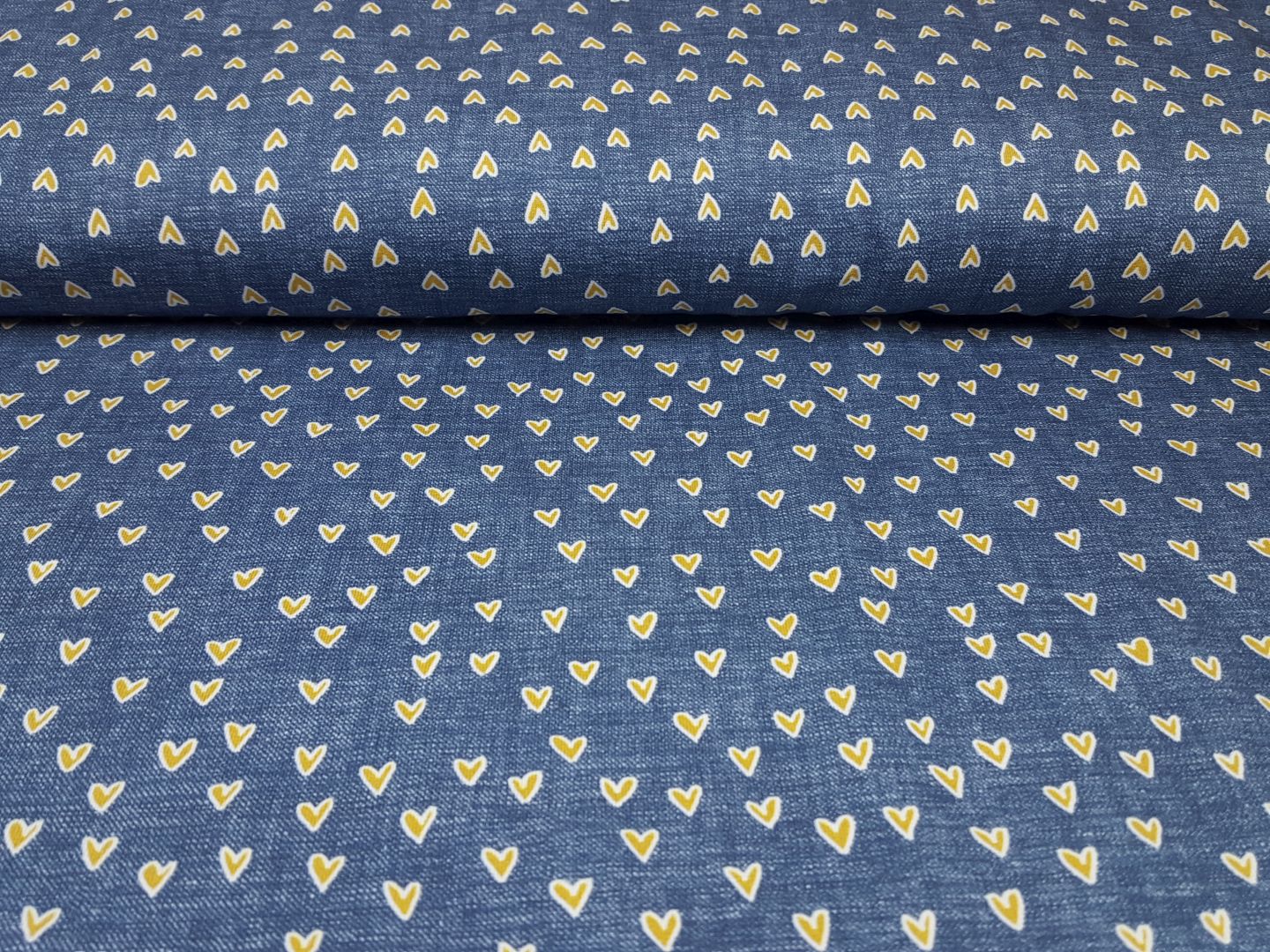 Wood Hearts jeansblau/gelb