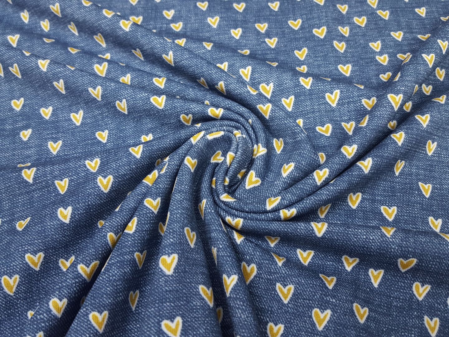 Wood Hearts jeansblau/gelb