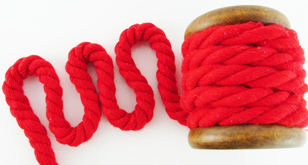 XL Baumwollkordel 12 mm gedreht rot