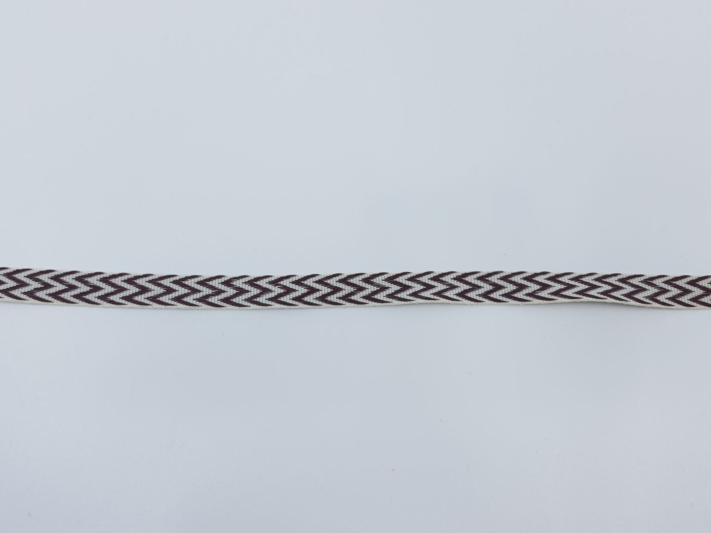 Webband ZickZack ecru/dunkelbraun